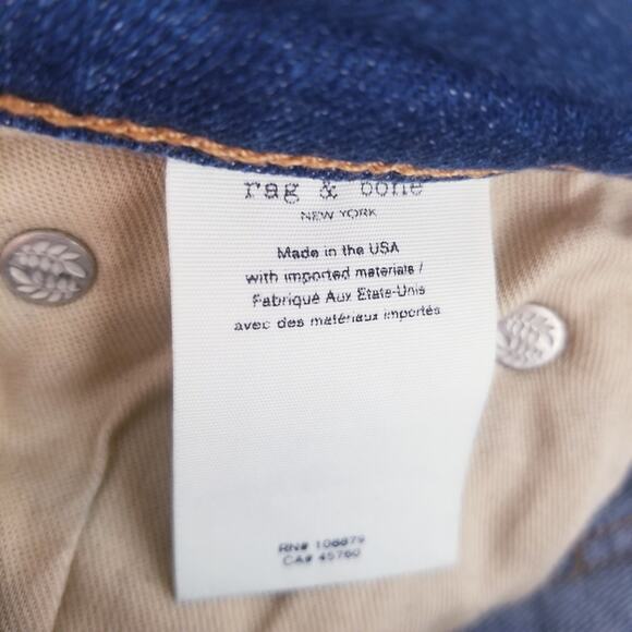 Rag & Bone Women size 27 Ankle Skinny Jeans Frayed Hem Blue Denim - Picture 12 of 13